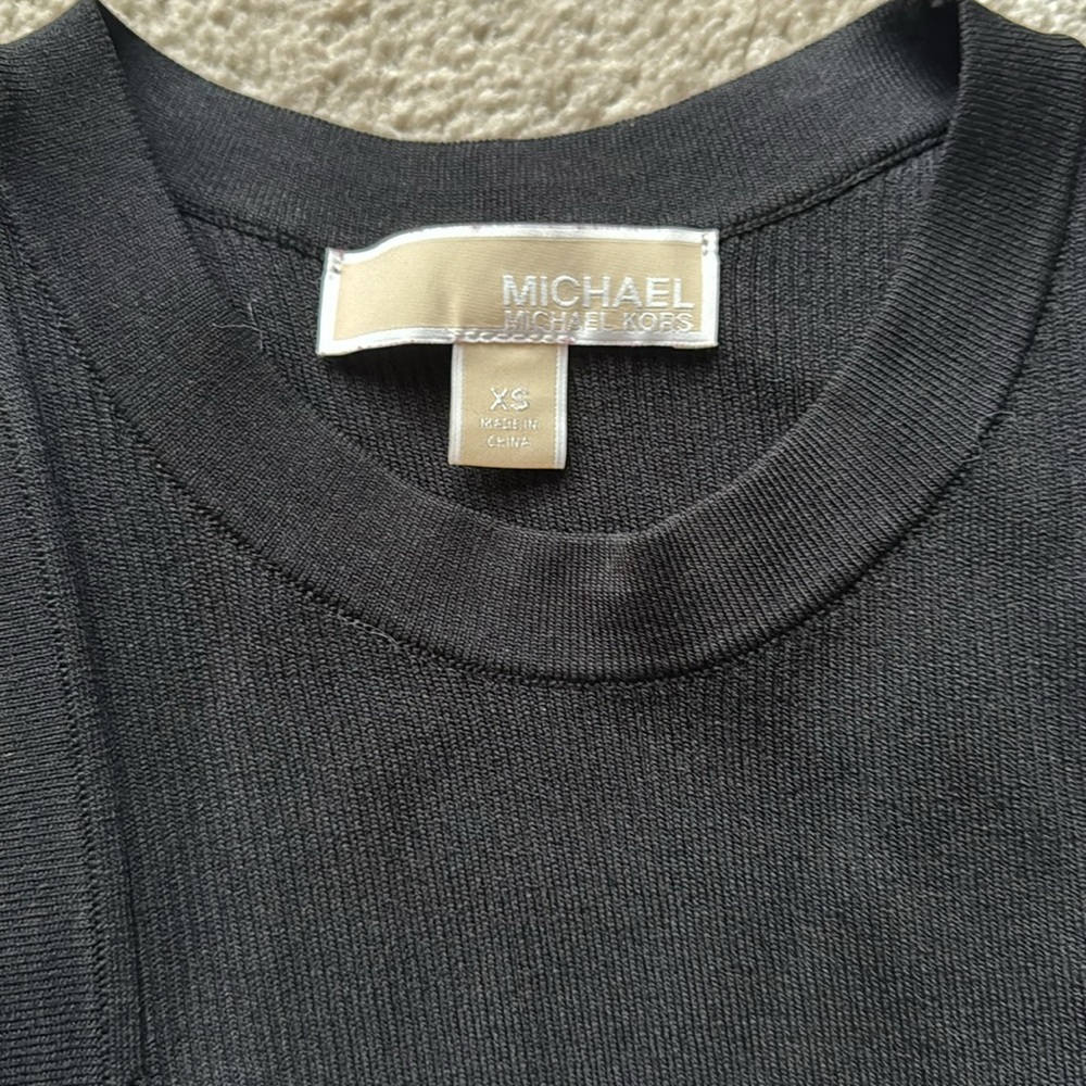 Michael Kors Black and White Sleeveless Top
